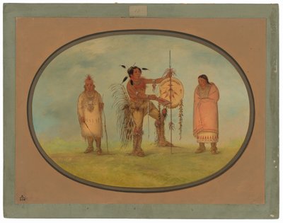 Saukie Warrior, a felesége és egy fiú alkotó: George Catlin