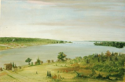Sault Ste. Marie, a távolban az Egyesült Államok helyőrségével alkotó: George Catlin