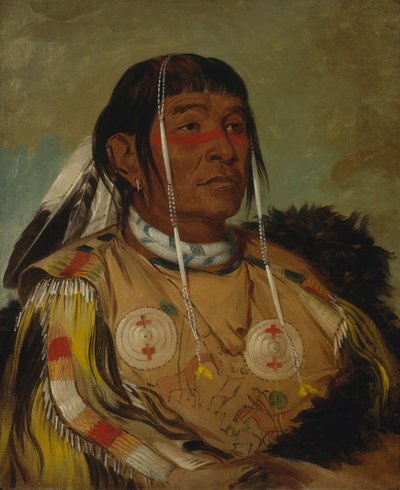 Sha-có-pay, a Hatos, a síksági ojibwa törzsfőnök. alkotó: George Catlin
