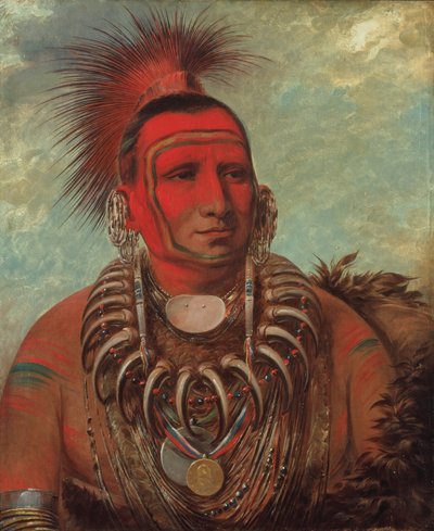 Shon-ta-yi-ga, a kis farkas, a híres harcos, 1844-1845. alkotó: George Catlin