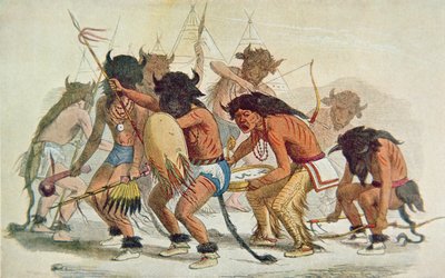 Sioux Buffalo Dance (színes litó) alkotó: George Catlin