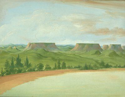 Square Hills, 1200 mérfölddel St. Louis felett, 1832. alkotó: George Catlin