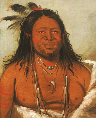 Ta-wáh-que-nah, Sziklák hegye, a törzs második főnöke. alkotó: George Catlin
