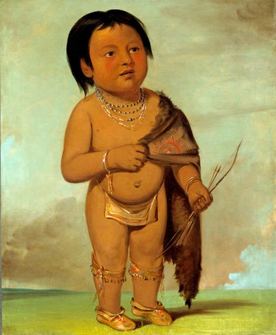 Tcha-aés-ka-ding, Bölénybika unokája hátsó zsírtartalma alkotó: George Catlin