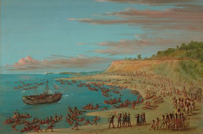 A griff belép a makinawi kikötőbe. 1679. augusztus 27. 18471848. alkotó: George Catlin
