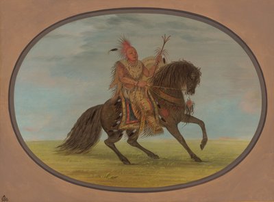 A futó róka finom lovon – Saukie, 18611869. alkotó: George Catlin