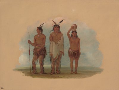 Három Walla Walla indián, 18551869. alkotó: George Catlin