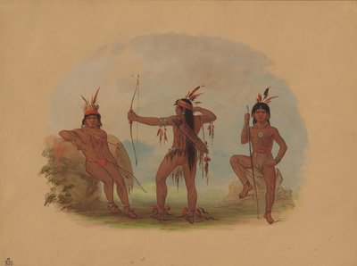Három woyawayi indián, 18541869. alkotó: George Catlin