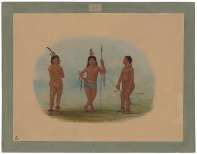Három fiatal Tobos férfi alkotó: George Catlin
