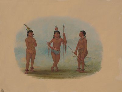 Három fiatal Tobos férfi, 18541869. alkotó: George Catlin