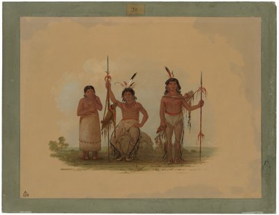 Két Arapaho harcos és egy nő alkotó: George Catlin