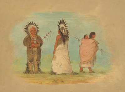 Két Ottoe főnök és egy nő, 18611869. alkotó: George Catlin