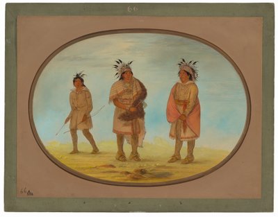 Két Weeah Warrior és egy nő alkotó: George Catlin