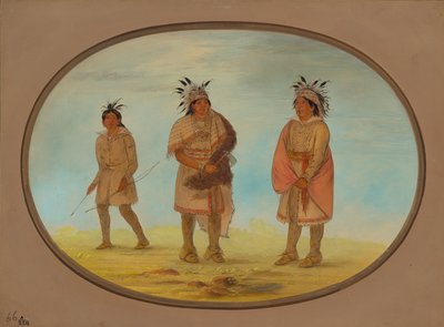 Két Weeah harcos és egy nő, 18611869. alkotó: George Catlin