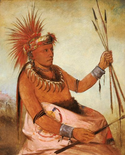 Wos-cóm-mun, Elfoglalt ember, bátor, 1832. alkotó: George Catlin