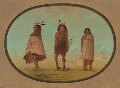 Yntah Medicine Man, egy harcos és egy nő, 18551869. alkotó: George Catlin