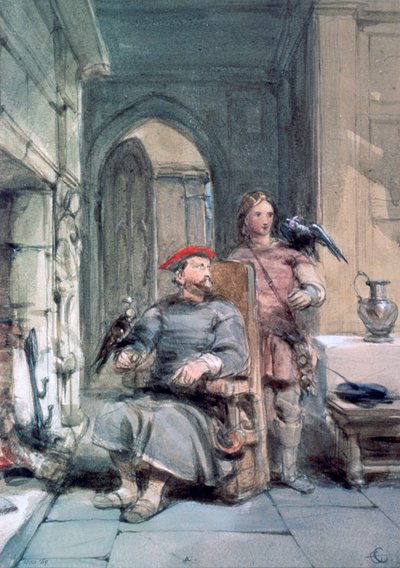 Knight és Page, 19. század alkotó: George Cattermole