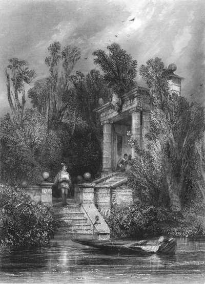 Jelenet a Faustusból. Margit találkozik Faustussal a nyaralóban, 1870 alkotó: George Cattermole