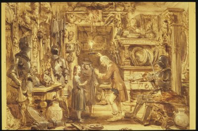 The Old Curiosity Shop Little Nells Home Interior of the Old Curiosity Shop, 1840 (wc papíron) alkotó: George Cattermole