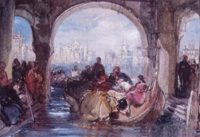 Kilátás Velencében, 1852 (wc papíron) alkotó: George Cattermole