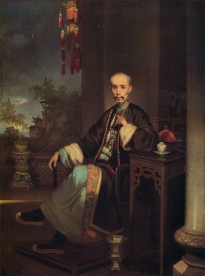 How Qua, a Hong Merchants vezetője Kantonban, 1830 alkotó: George Chinnery