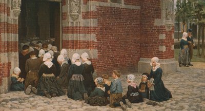 Nagymise egy halászfaluban a Zuyder Zee-n, Hollandia, 1876, 1930 körül. alkotó: George Clausen