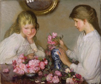 Két lány pózolt alkotó: George Clausen
