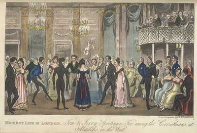 Egy bálterem, "Élet Londonban stb.", Pierce Egan alkotó: George Cruikshank