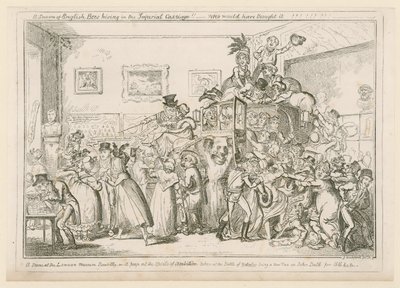 Jelenet a londoni Piccadilly Múzeumban alkotó: George Cruikshank