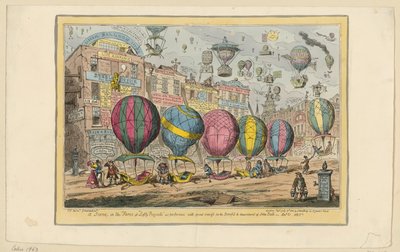 Jelenet a „Lofty Projects” című bohózatból, amelyet John Bull javára és szórakoztatására nagy sikerrel adtak elő alkotó: George Cruikshank