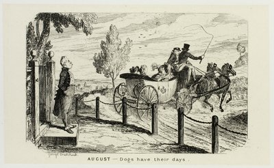 Augusztus - A kutyáknak is vannak napjaik George Cruikshank acélmetszeteitől a The Comic Almanacksig: 1835-1853 alkotó: George Cruikshank