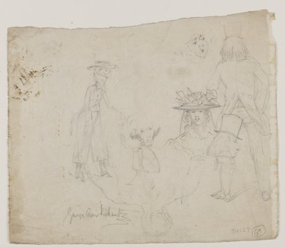 Karaktertanulmányok (ceruza, toll és tinta papíron) alkotó: George Cruikshank