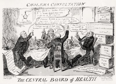 Kolera Konzultáció a Központi Egészségügyi Tanácsnál, 1832. február 27-én megjelent alkotó: George Cruikshank
