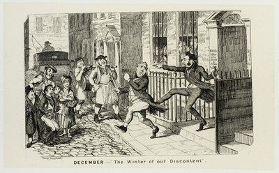 December - "Elégedetlenségünk télje" George Cruikshank acélmetszeteiből a The Comic Almanacks című kötethez: 1835-1853 alkotó: George Cruikshank