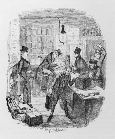 Early Coaches, 1836 körül (metszet) alkotó: George Cruikshank