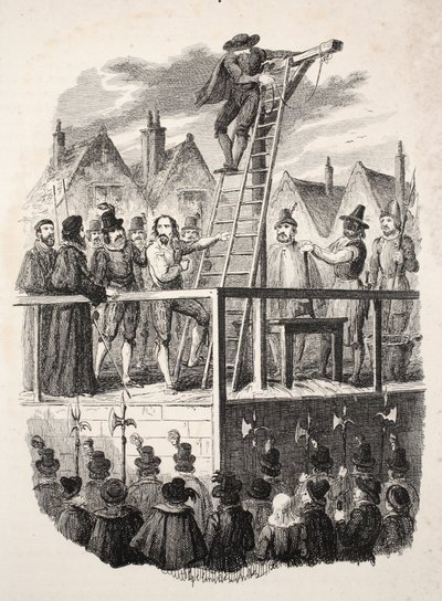 Guy Fawkes kivégzése, kocsma. 1841. alkotó: George Cruikshank