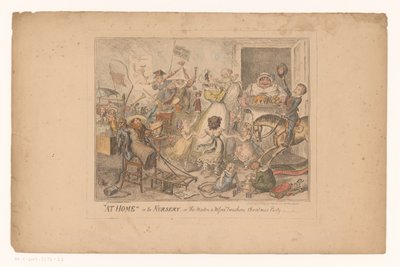 Feest in de kinderkamer Otthon a Bölcsődében, vagy a Masters & Misss Twoshoes karácsonyi partija (cím a tárgyon) alkotó: George Cruikshank