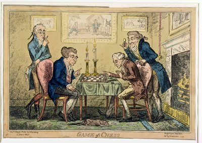 Game of Chess, kiadó: H. Humphrey, London (színes rézkarc) alkotó: George Cruikshank