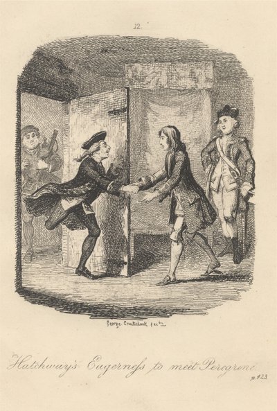 Hatchway buzgósága, hogy találkozzon Peregrine-nel alkotó: George Cruikshank