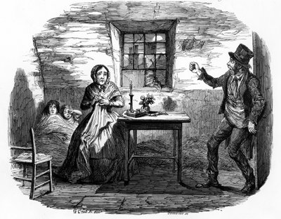 Home in Shadow, illusztráció a „Temperance Placards: Home in Shadow 4. számából”, William Tweedie, nyomtatta Johnston, 1852 alkotó: George Cruikshank