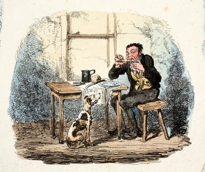 Remény (kézzel színezett metszet) alkotó: George Cruikshank