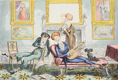 Hummingbirds vagy A Dandy Trio, kocsma. 1835 (kézzel színezett metszet) alkotó: George Cruikshank