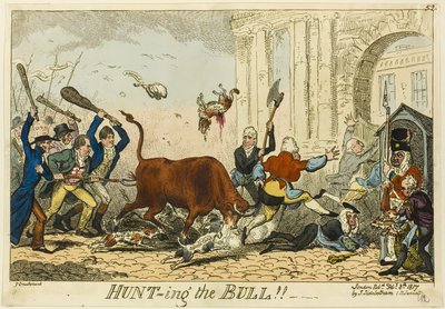 Vadászat a bikára!! alkotó: George Cruikshank