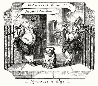 A tudatlanság boldogság (metszet) alkotó: George Cruikshank