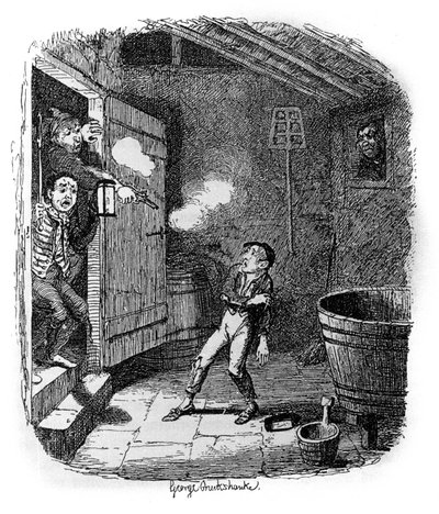 Illusztráció: Charles Dickens (1812-1870), George Cruikshank (1792-1878) „Oliver Twist” (Olivier). alkotó: George Cruikshank