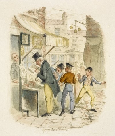 Illusztráció a "Twist Olivérhez" alkotó: George Cruikshank