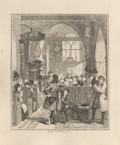 Jack Sheppard rablást követ el a willesdeni templomban alkotó: George Cruikshank