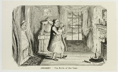 Január - Az év születése George Cruikshank acélmetszeteitől a The Comic Almanacksig: 1835-1853 alkotó: George Cruikshank