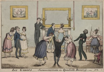 Les Graces, Kellemetlenségek a quadrille táncban, 1817 alkotó: George Cruikshank