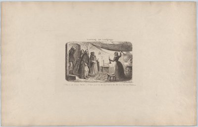 Szállást keres, 1851., 1851. alkotó: George Cruikshank